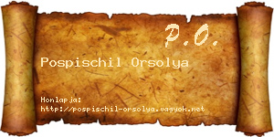 Pospischil Orsolya névjegykártya